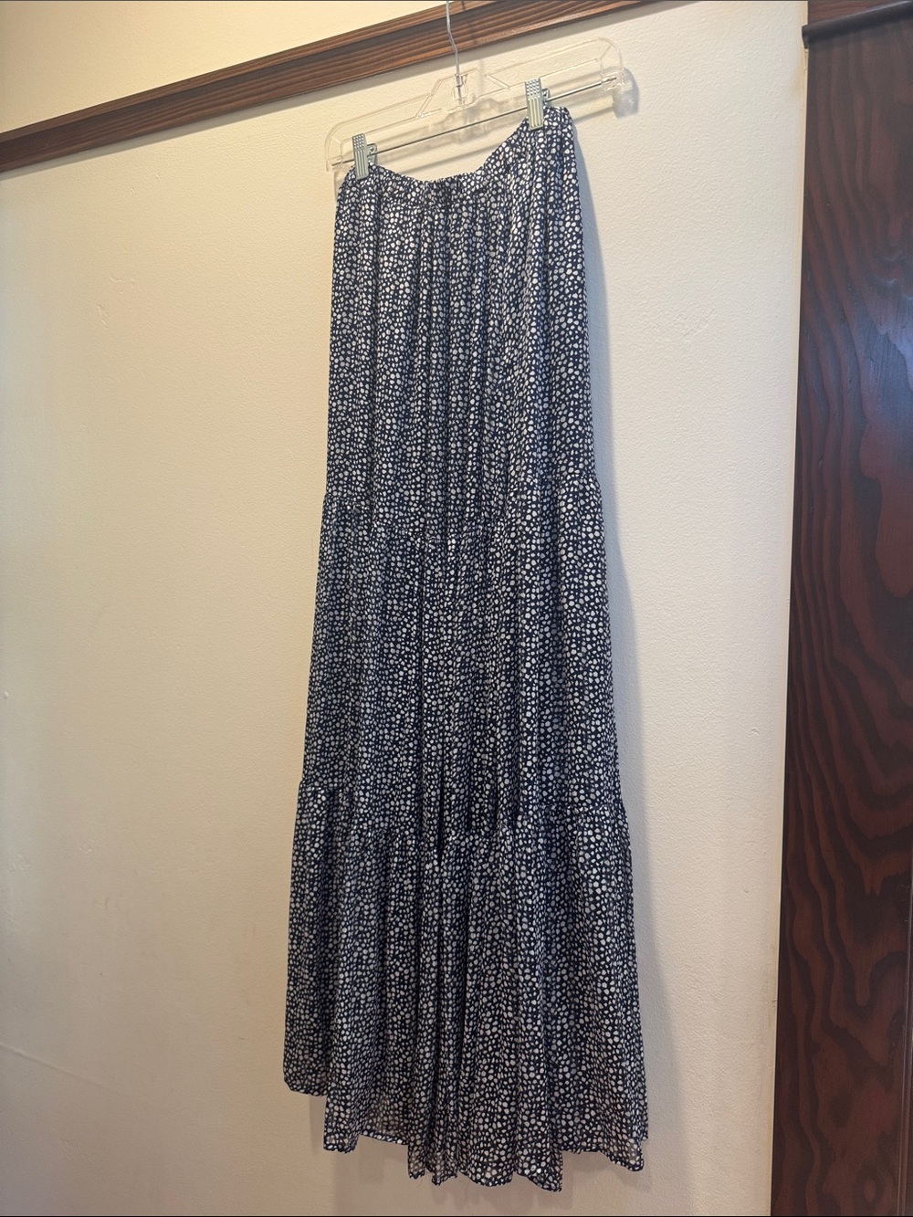 Vici Navy and White Ditsy Floral Maxi Skirt